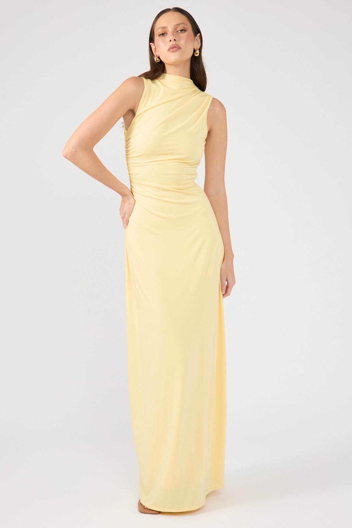 Lemon Rosewood High Neck Maxi Dress