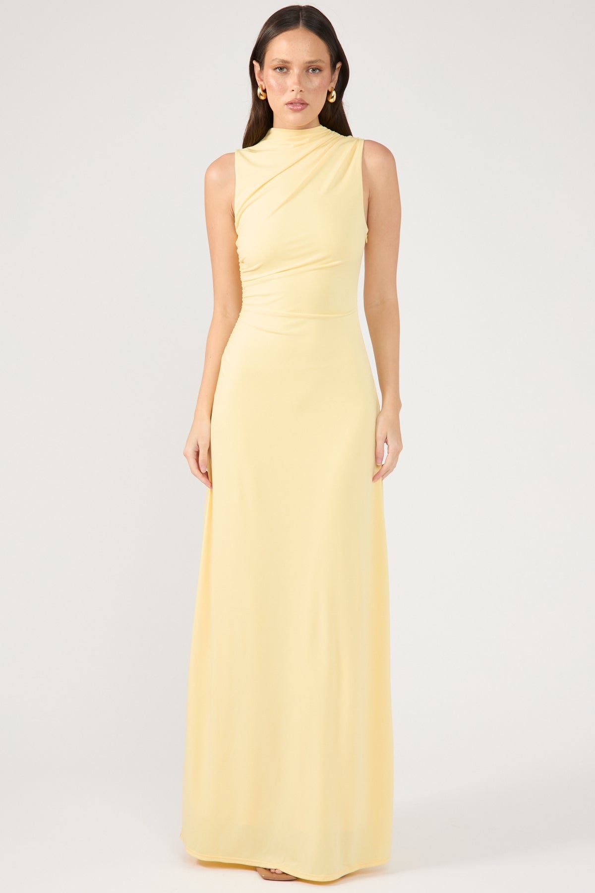 Lemon Rosewood High Neck Maxi Dress