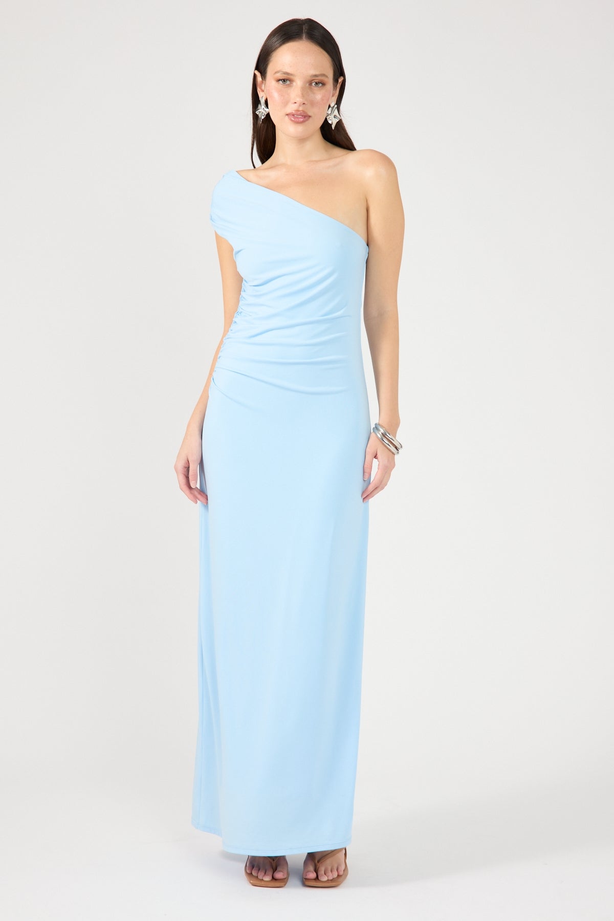 Blue One-Shoulder Dress