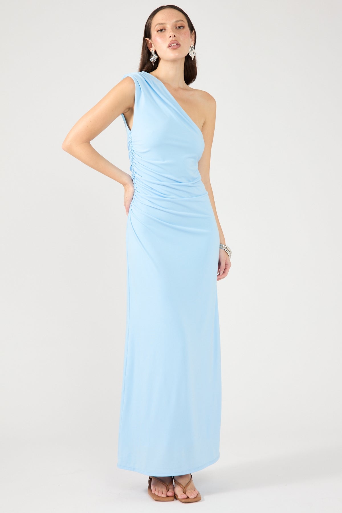 Blue One-Shoulder Dress