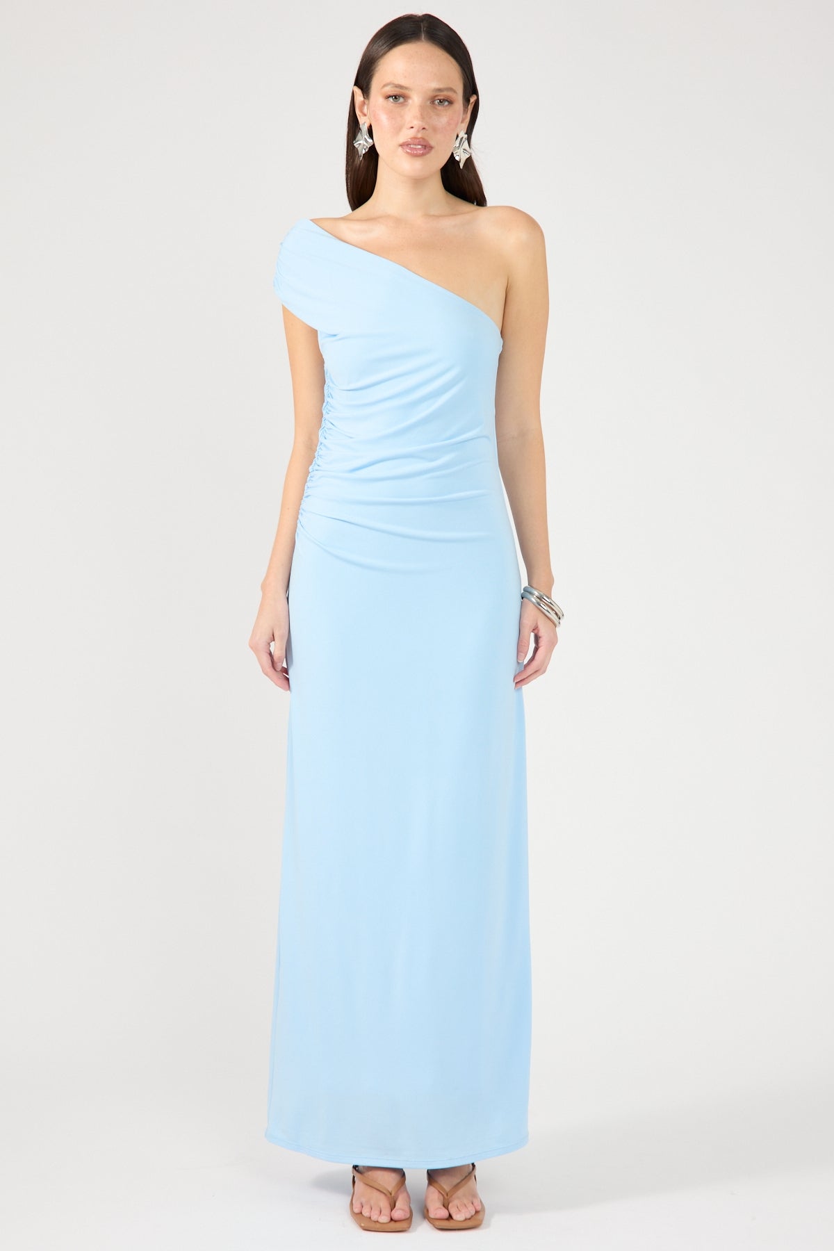 Blue One-Shoulder Dress