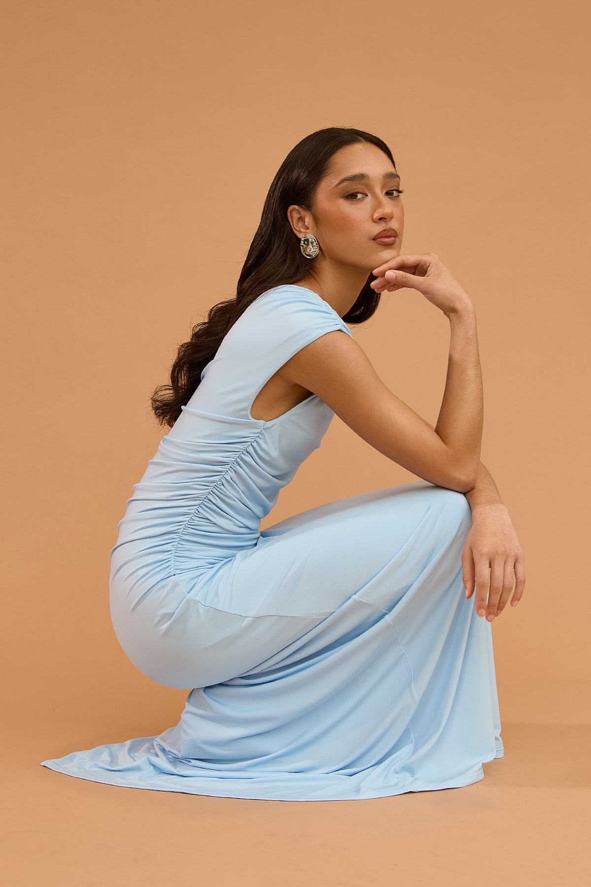 Blue One-Shoulder Dress