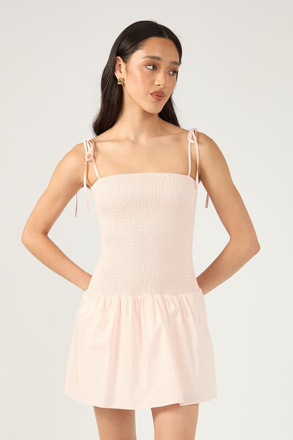 Pink Head in a Bubble Mini Dress
