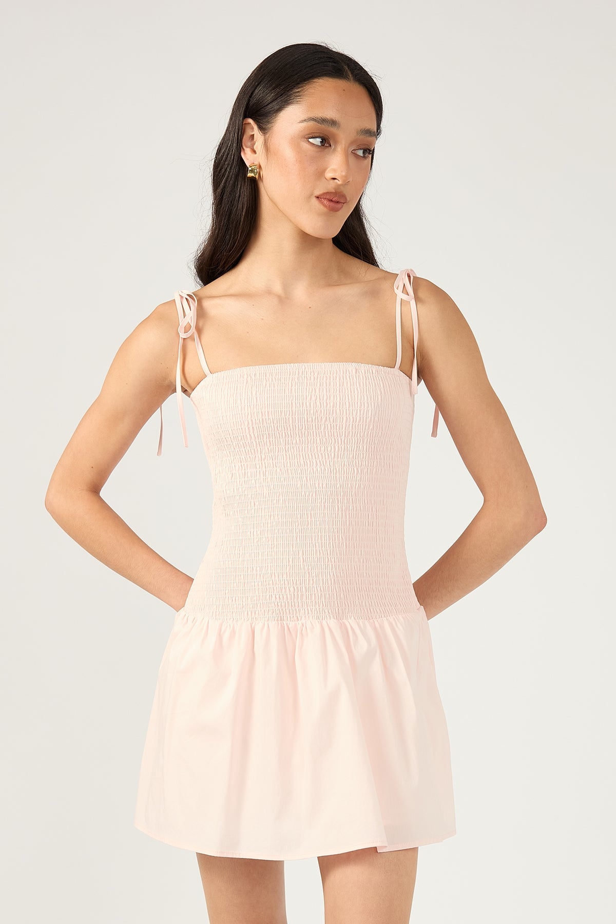 Pink Head in a Bubble Mini Dress