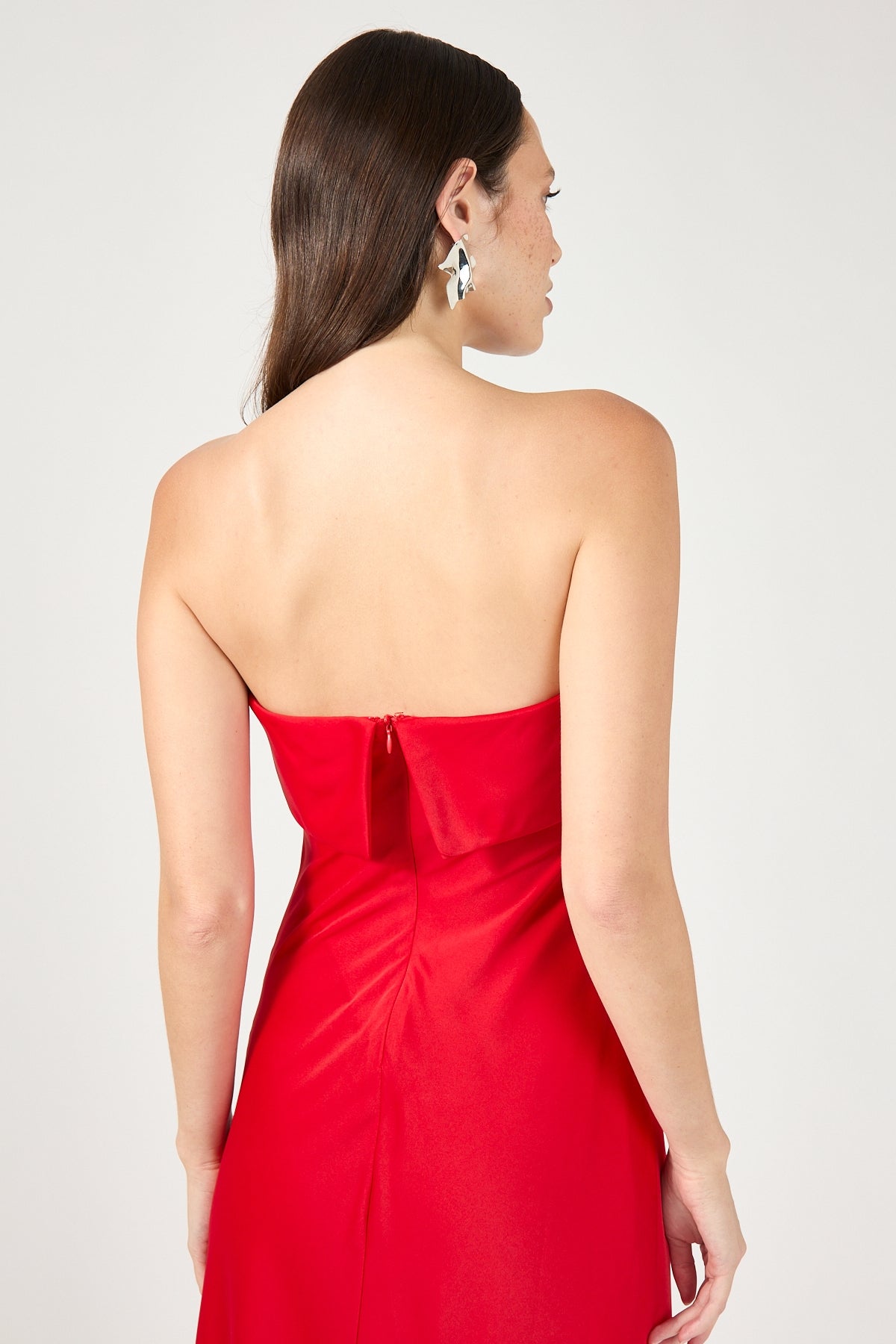 Red Carly Strapless Maxi Dress