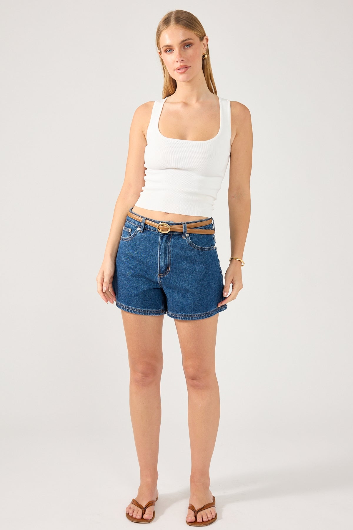 Dark Blue 90's Slouchy Denim Shorts