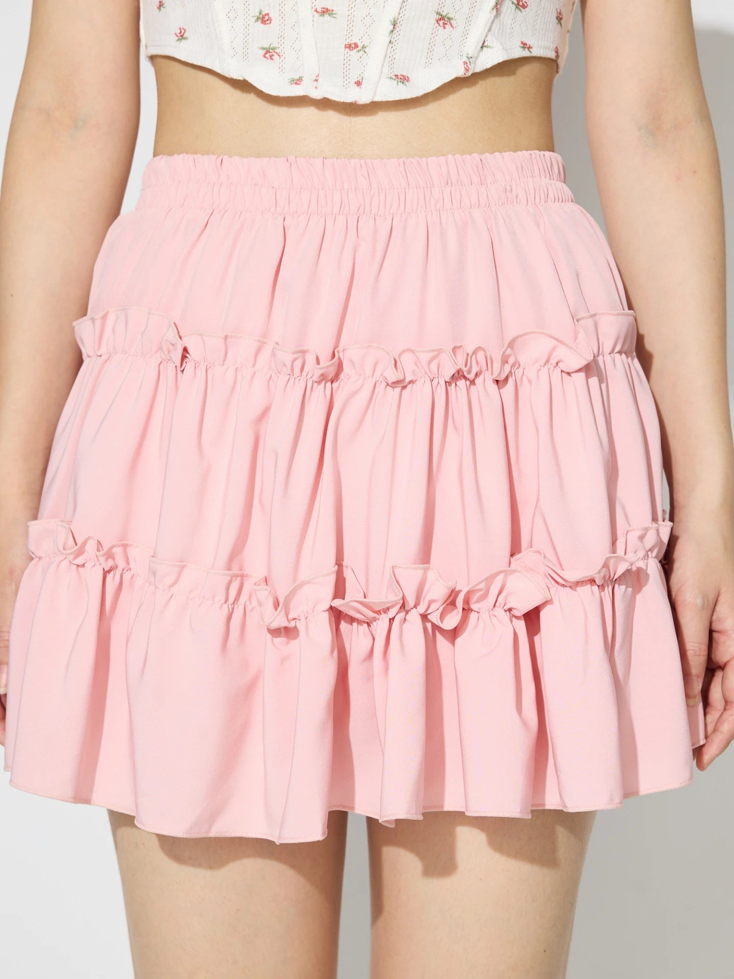 Chic A-Line Skirt with Lettuce Trim