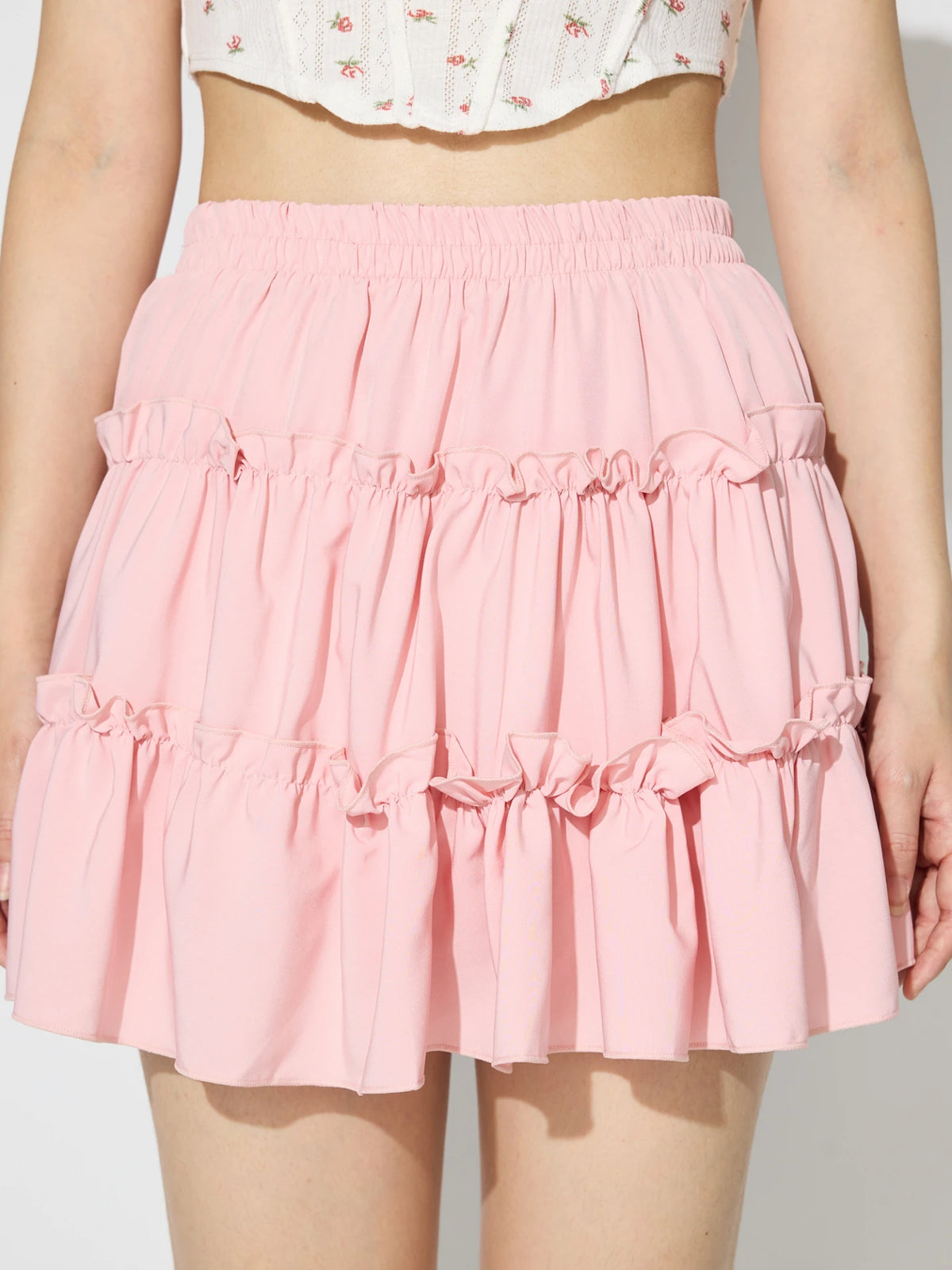 Chic A-Line Skirt with Lettuce Trim