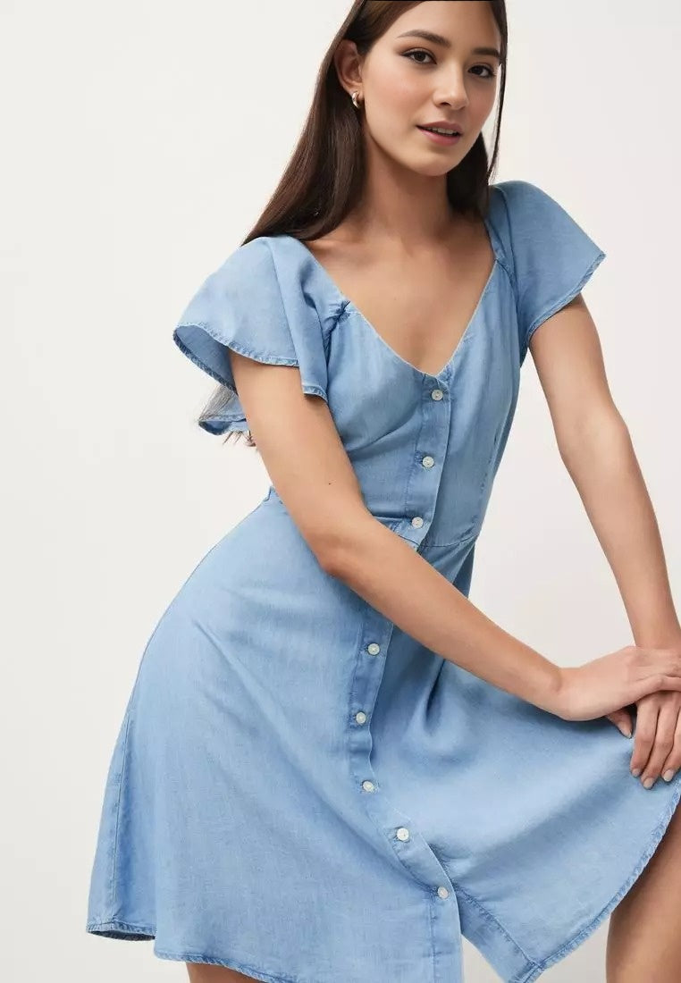 Azure Grace Denim Tea Dress