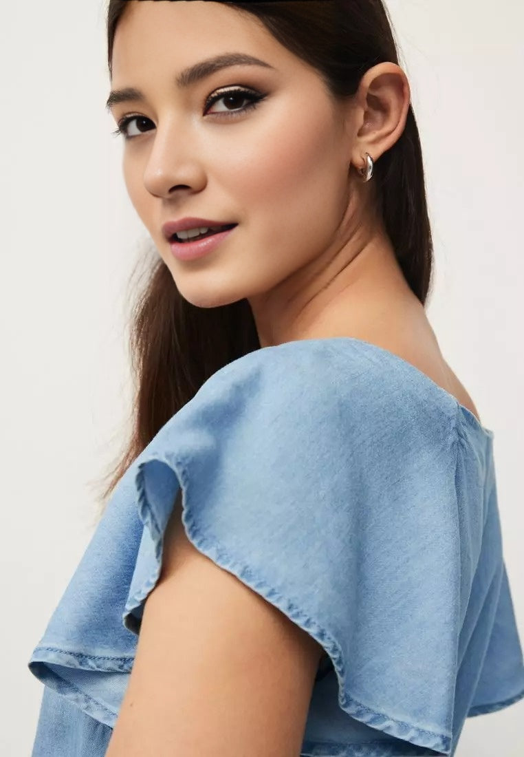 Azure Grace Denim Tea Dress