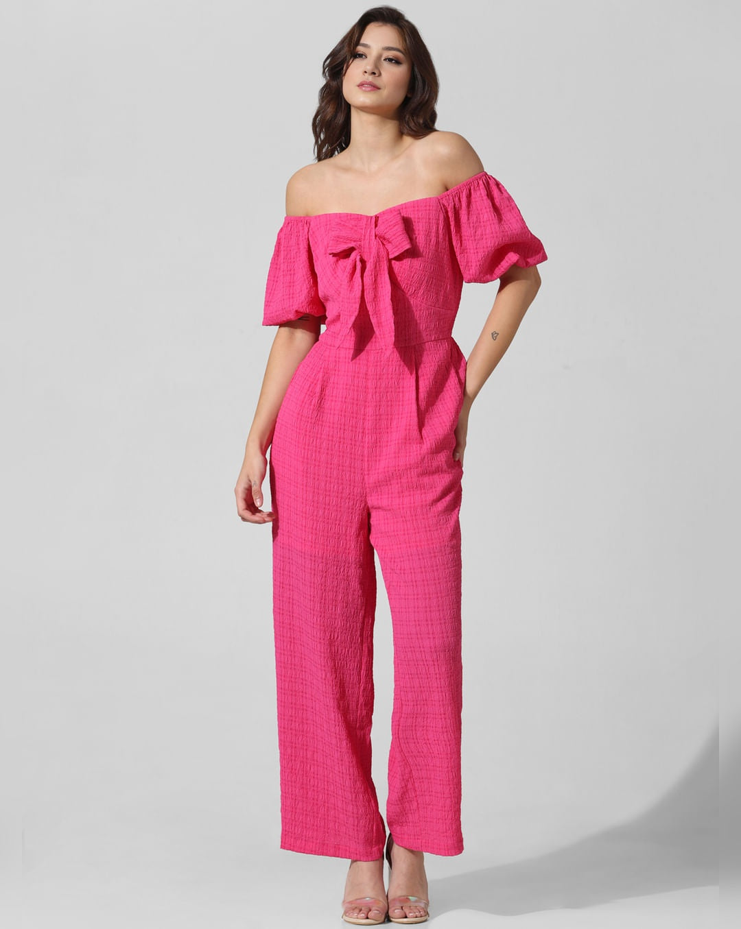 Pink Bow-Detail Jumpsuit