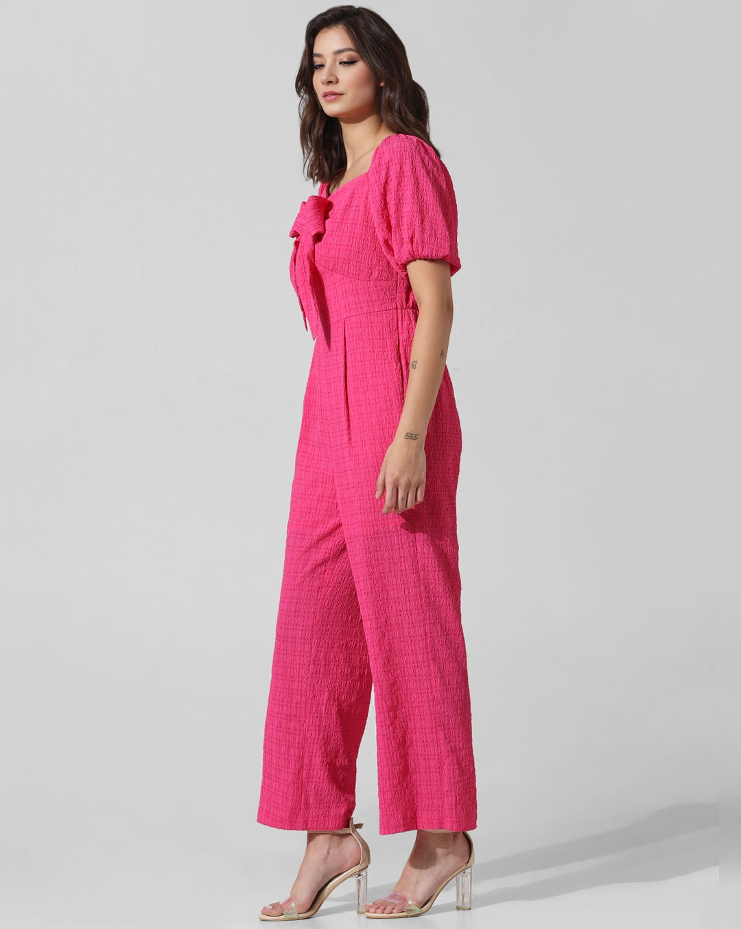 Pink Bow-Detail Jumpsuit