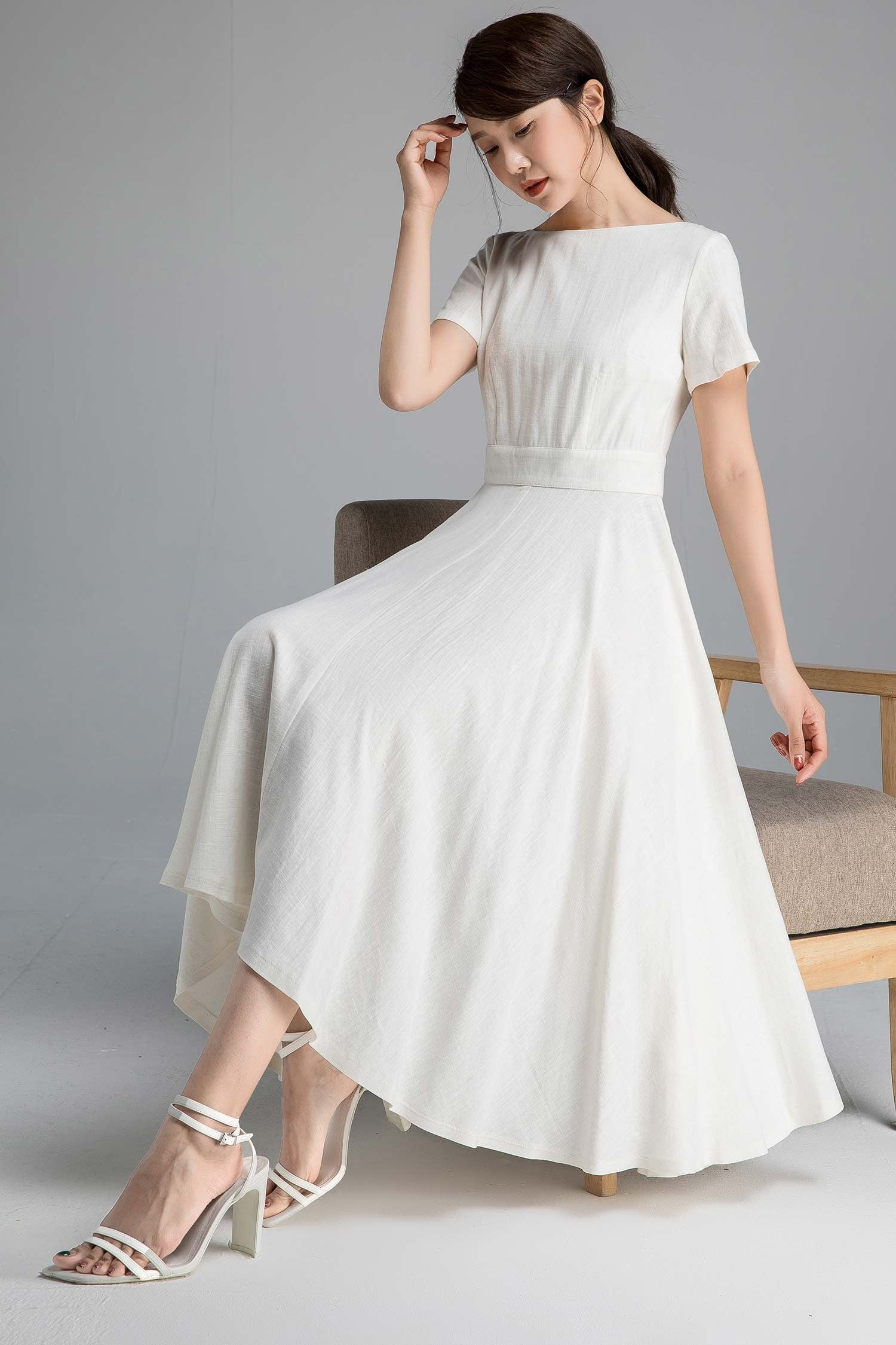 White Linen Dress