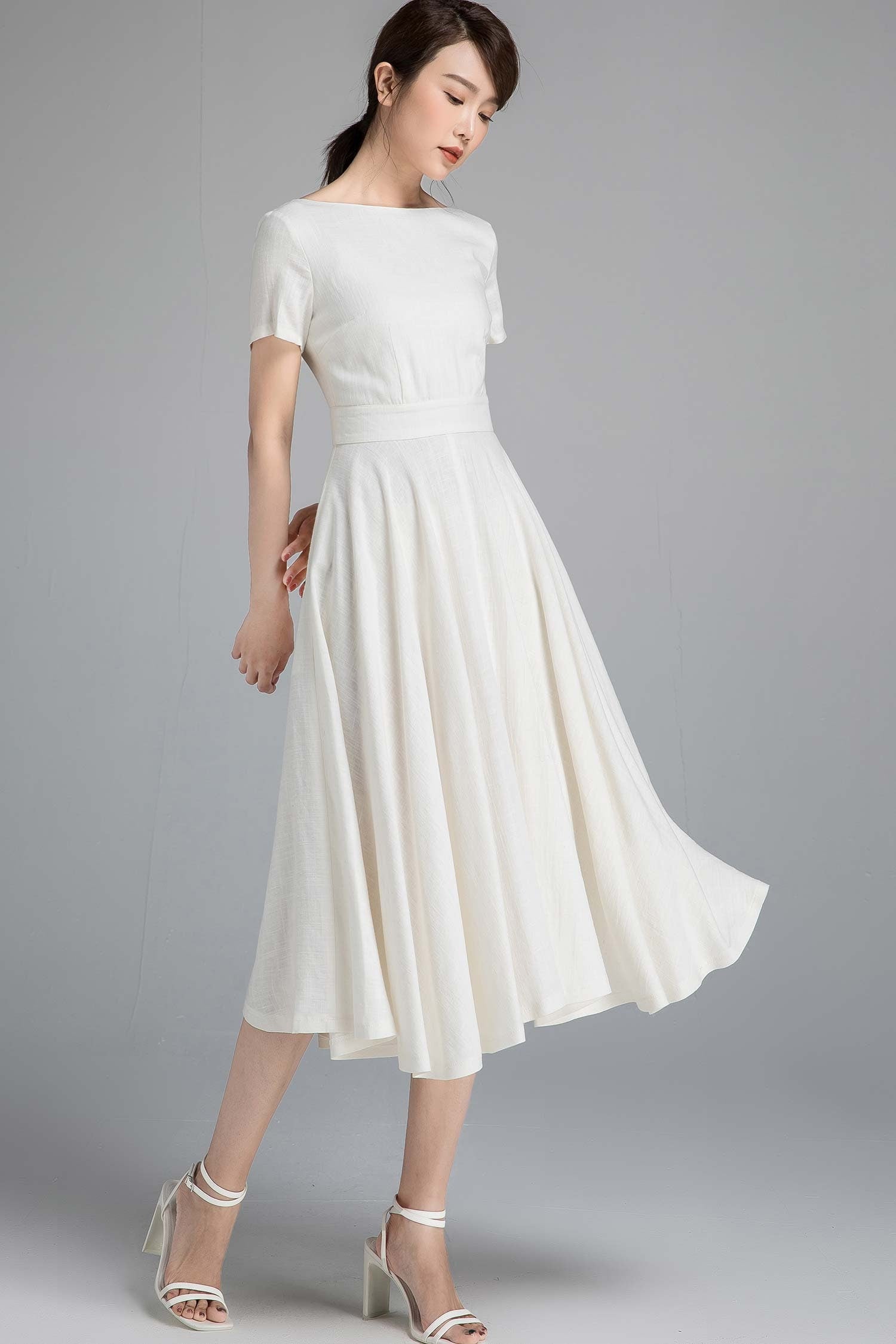 White Linen Dress