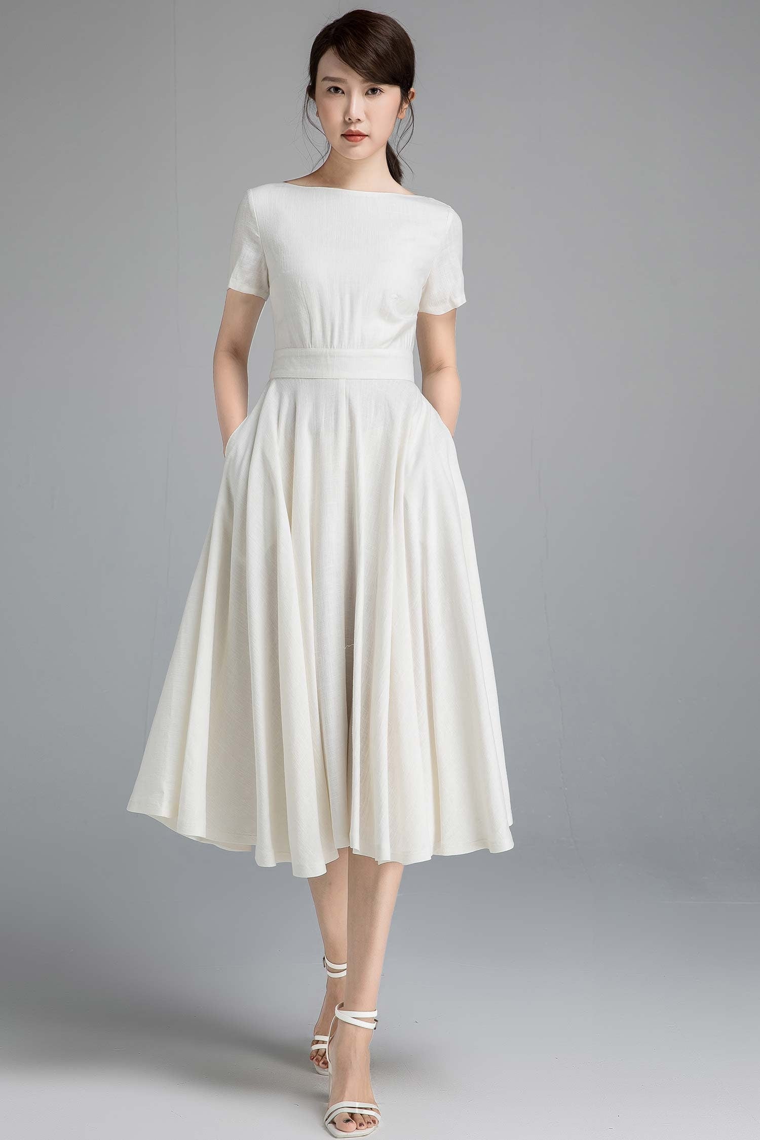 White Linen Dress