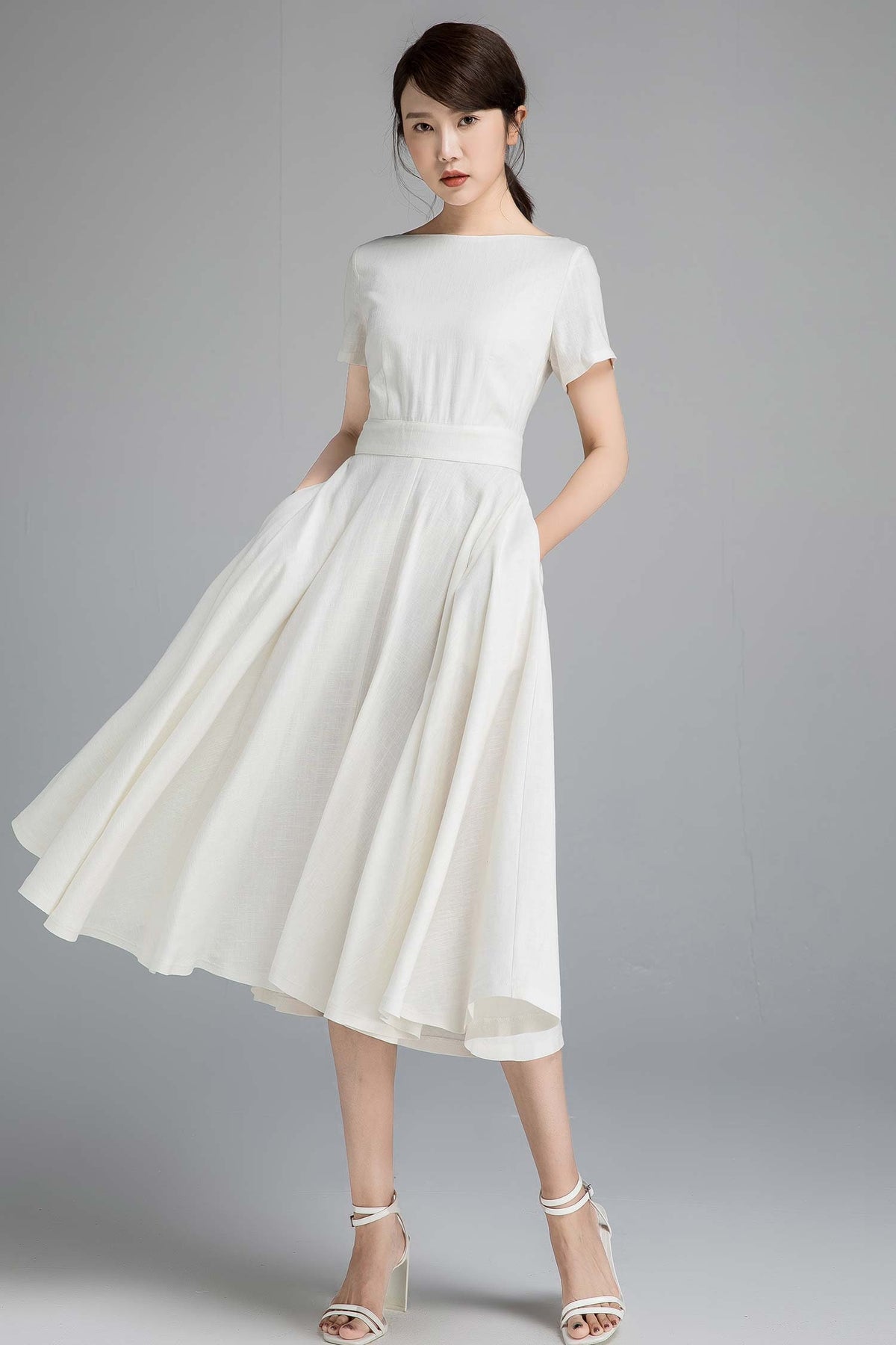 White Linen Dress