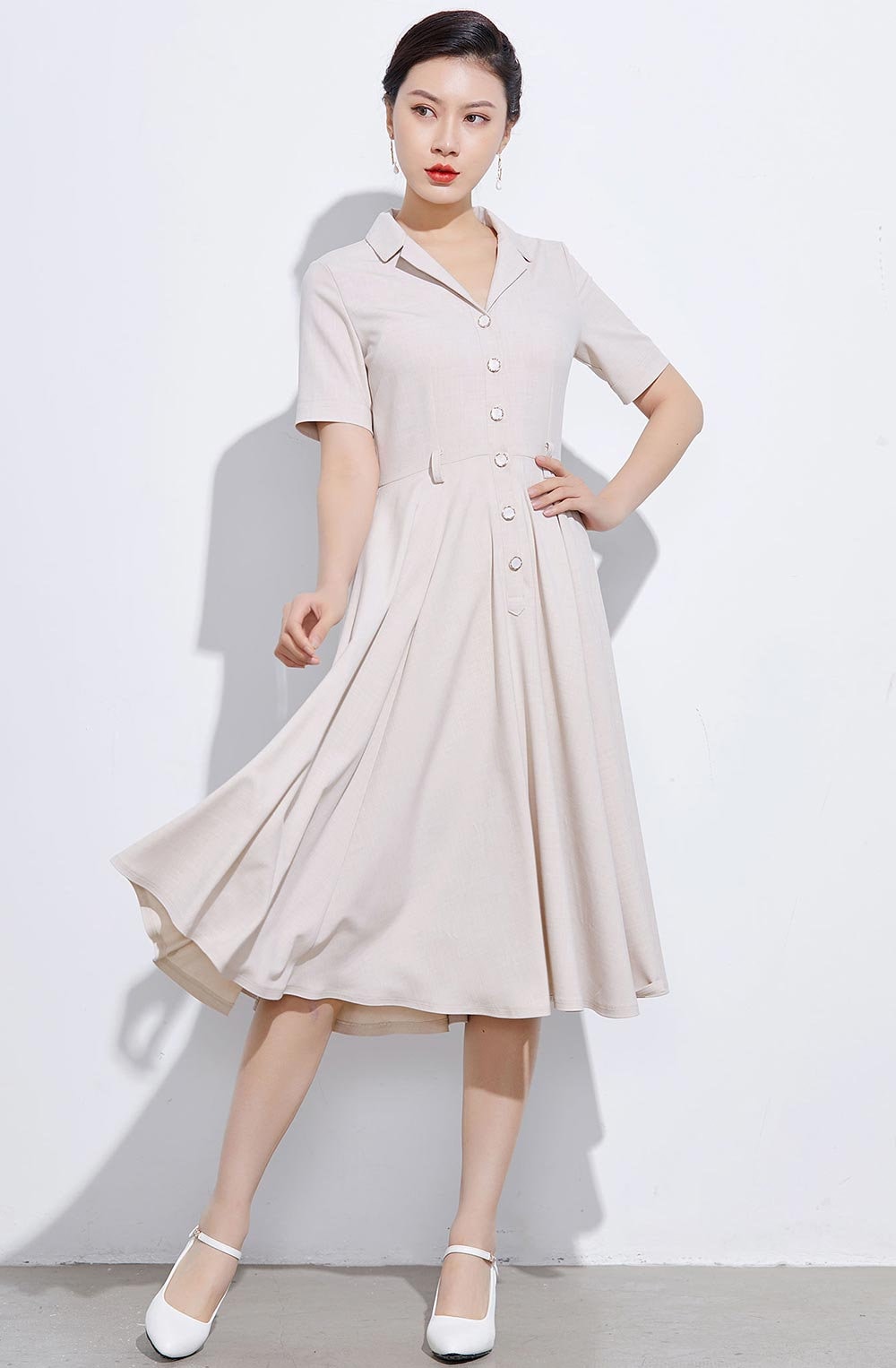 Vintage Inspired Swing Midi Dress