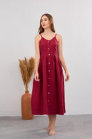 Linen Red Dress