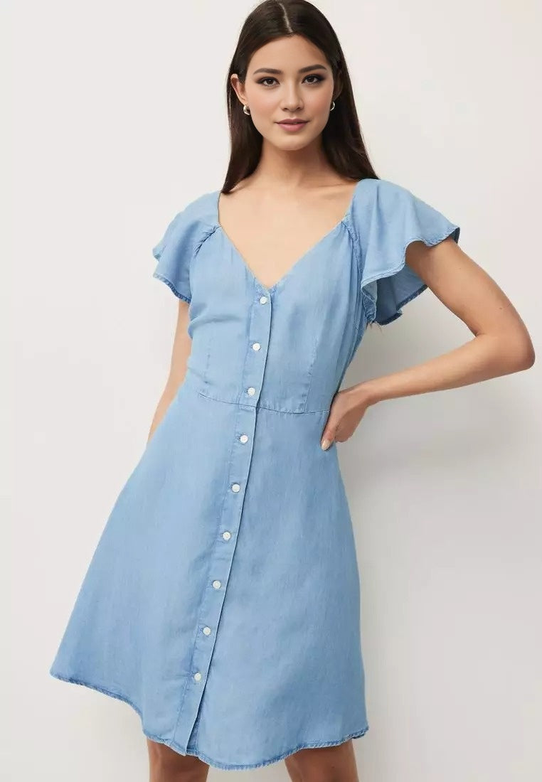 Azure Grace Denim Tea Dress